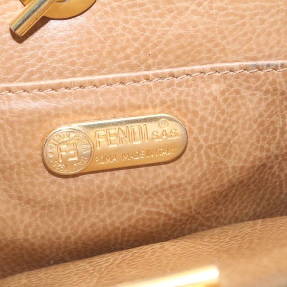 RARE Fendi Caramel Quilted Suede 2-way Purse with a 'Pasta' or 'Noodle' Design - Picture 8 of 14